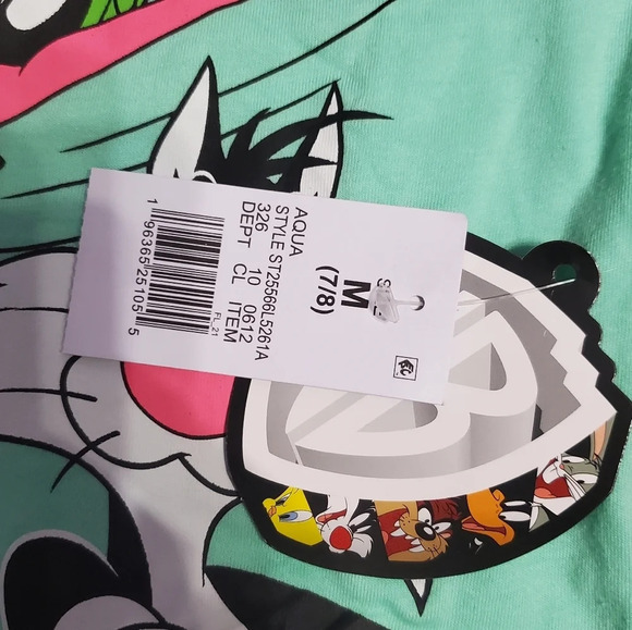 NWT Warner Brothers Looney Tunes Girls Tee Shirt M 7/8 - Picture 5 of 5